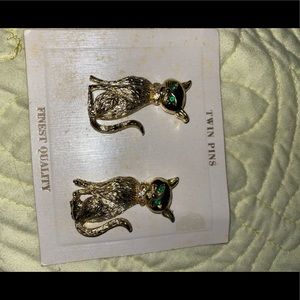 Vintage Twin Cat Pins
